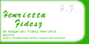 henrietta fidesz business card